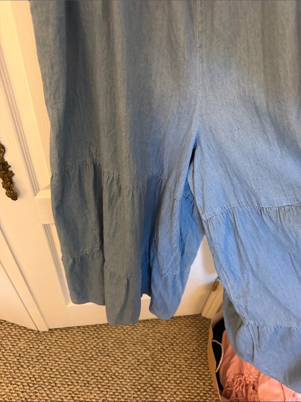 Torrid Festi self tie chambray wide leg jumpsuit light wash NWT Size 1X - Picture 2 of 7